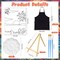 6 Set Pre Drawn Canvas for Painting for Adults Sip and Paint Kit with Easels 8 x 10 Inches Paint Party Kit with Printed Canvas Paints Brushes Palette Apron(Seaside Sunset)